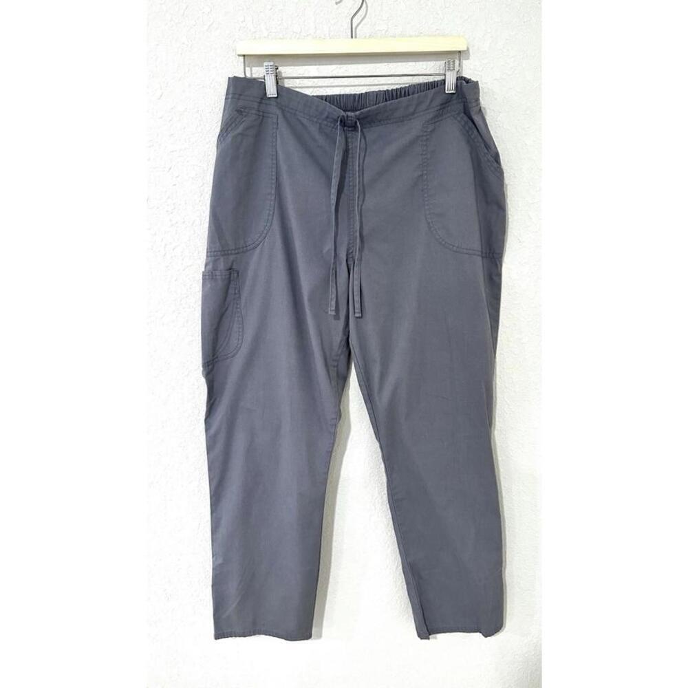 ScrubStar Grey Cargo Nursing Scrub Pants Size Large